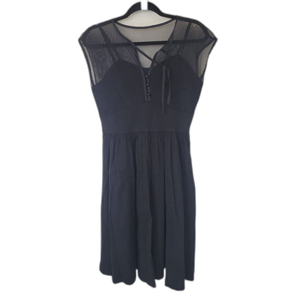 Lindy Bop Black Mesh Lace Dress